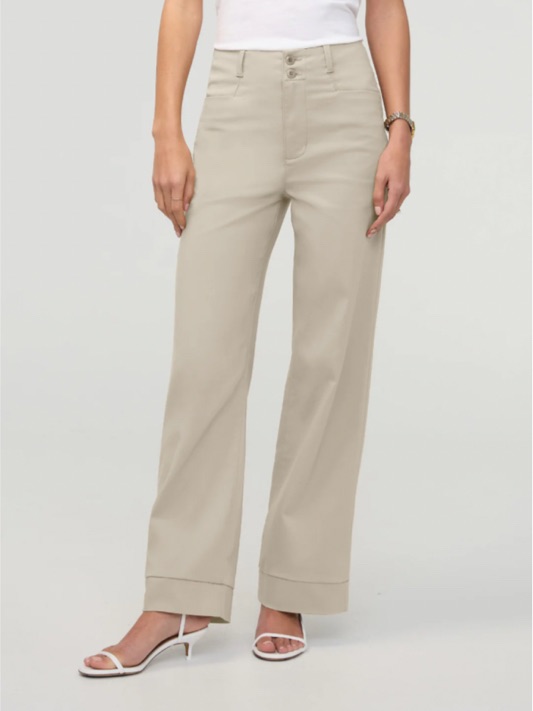 Du/Er Nustrech Highrise Wide-Leg Pants In Sandstone